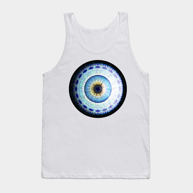 Blue Ceramic  Eyeball Jewel Tank Top by crunchysqueak